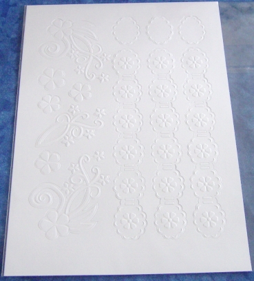 Reddy Cards Stanzbogen, Ornamente weiß