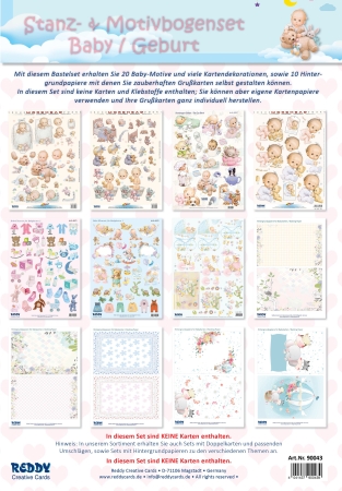 Reddy Cards Stanzbogenset Geburt / Baby