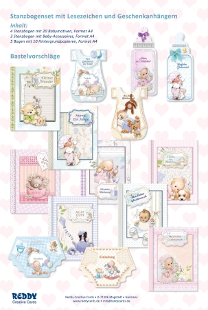 Preview: Reddy Cards Stanzbogenset Geburt / Baby