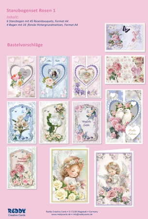 Preview: Reddy Cards Stanzbogenset Rosen 1