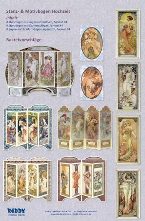 Preview: Reddy Cards Stanzbogenset Jugendstil