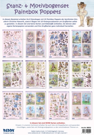 Reddy Cards Stanzbogenset Paintbox Poppets