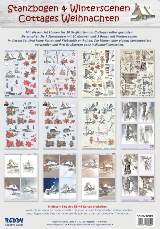 Reddy Cards Stanzbogenset Cottages Weihnachten