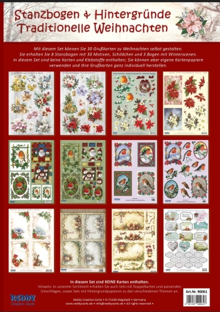 Reddy Cards Stanzbogenset Traditionelle Weihnachten