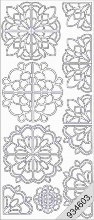 Preview: Stickerbogen Ornamente Ecken gold