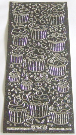 Stickerbogen 10 x 23 cm Aufkleber Kuchen