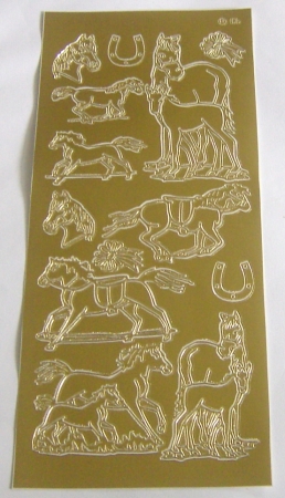 Stickerbogen 10 x 23 cm gold
