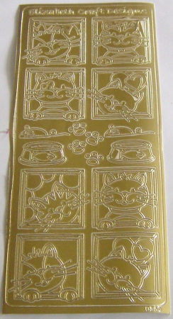 Stickerbogen 10 x 23 cm gold