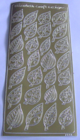 Stickerbogen 10 x 23 cm gold