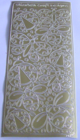 Stickerbogen 10 x 23 cm gold