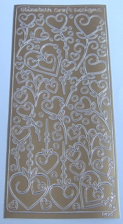 Stickerbogen 10 x 23 cm gold