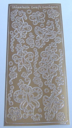 Stickerbogen 10 x 23 cm gold