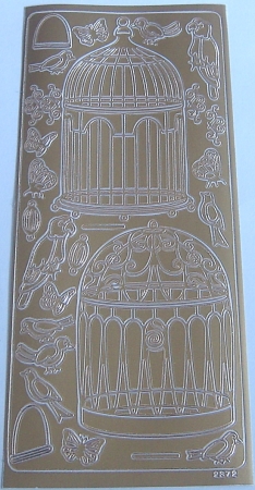 Stickerbogen 10 x 23 cm gold