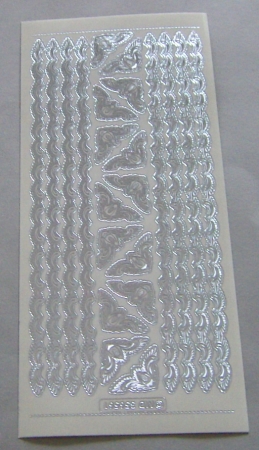 MD Sticker transparent silber Ecken und Ränder Feder