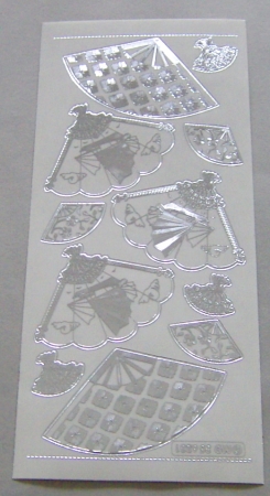 MD Sticker transparent silber Fan big Fächer