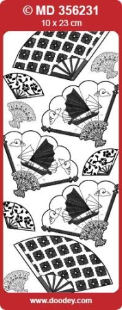 Preview: MD Sticker transparent silber Fan big Fächer