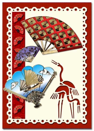 Preview: MD Sticker transparent silber Fan big Fächer