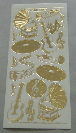 MD Sticker transparent gold Music Gramophone