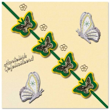 Preview: MD Sticker transparent silber Border blossom/ butterfly