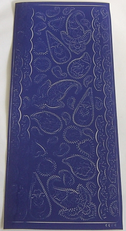 Stickerbogen 10 x 23 cm Paisley blau