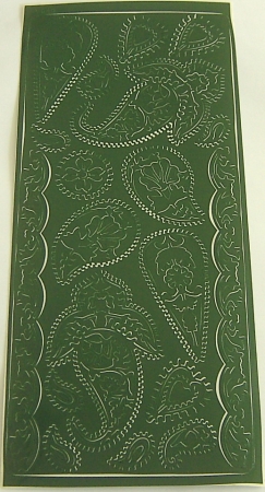 Stickerbogen 10 x 23 cm Paisley grün