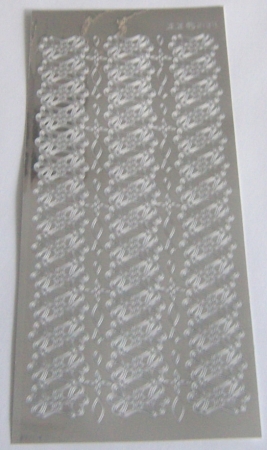 Stickerbogen 10 x 23 cm Bordüren silber