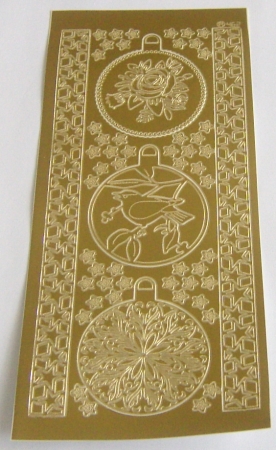Stickerbogen 10 x 23 cm Sterne und Kugeln gold