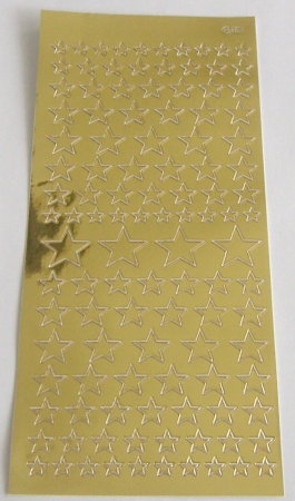 Stickerbogen 10 x 23 cm Sterne gold
