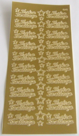 Stickerbogen 10 x 23 cm Frohe Festtage gold