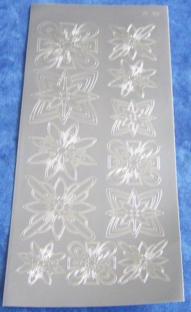 Stickerbogen 10 x 23 cm Ornamente silber