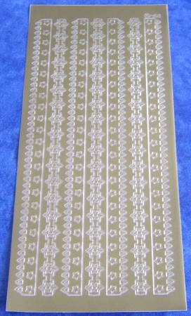 Stickerbogen 10 x 23 cm Bordüren Sterne gold