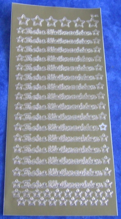 Stickerbogen 10 x 23 cm Frohe Weihnachten gold