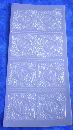 Stickerbogen 10 x 23 cm Ornamente silber