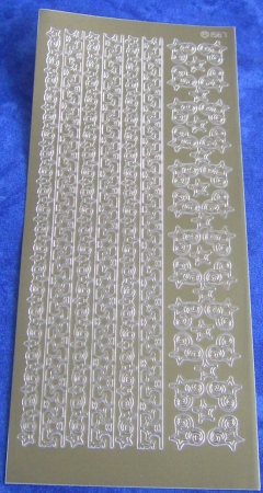 Stickerbogen 10 x 23 cm Bordüren gold