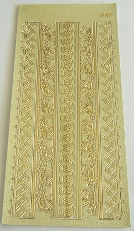 Stickerbogen 10 x 23 cm Bordüren gold