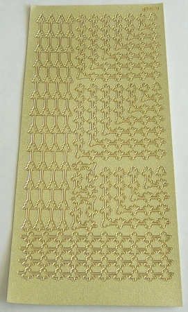 Stickerbogen 10 x 23 cm Bordüren gold