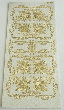 Stickerbogen 10 x 23 cm Zweige und Rahmen gold