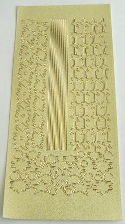 Stickerbogen 10 x 23 cm Bordüren gold