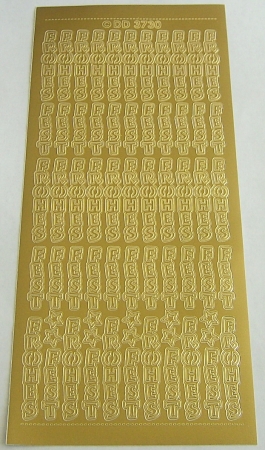 Stickerbogen 10 x 23 cm Frohes Fest gold
