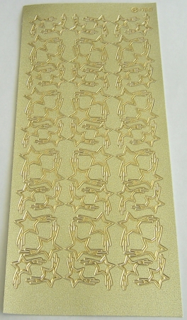 Stickerbogen 10 x 23 cm Sterne gold