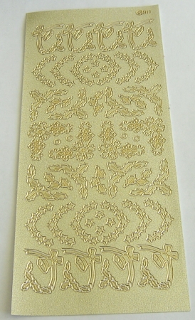 Stickerbogen 10 x 23 cm Bordüren und Ecken gold