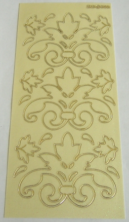 Stickerbogen 10 x 23 cm Ornamente gold und creme