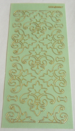 Stickerbogen 10 x 23 cm Ornamente gold und grün