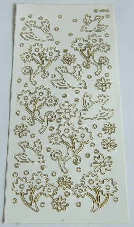 Stickerbogen 10 x 23 cm Ziersticker Blumen und Pflanzen weiß