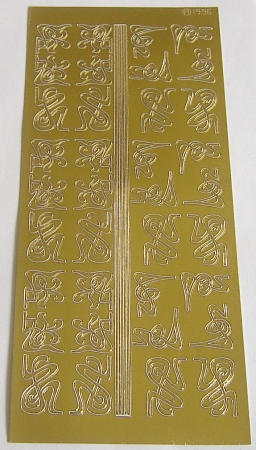 Stickerbogen 10 x 23 cm Ornamente und Linien gold