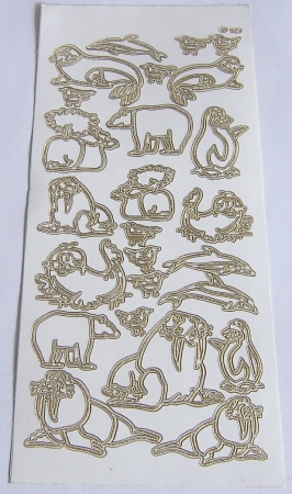 Stickerbogen 10 x 23 cm Seelöwe und Eisbär weiss