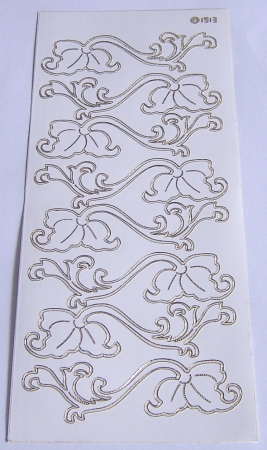 Stickerbogen 10 x 23 cm Ziersticker Blumen weiss