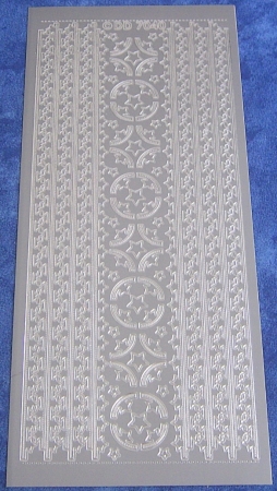 Stickerbogen 10 x 23 cm Bordüren silber