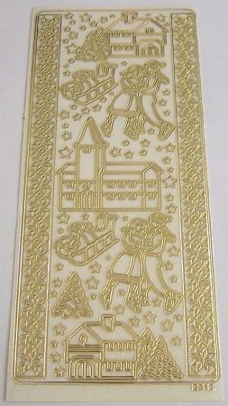 Stickerbogen 10 x 23 cm Winter gold