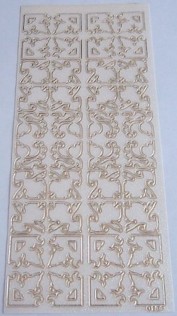 Stickerbogen 10 x 23 cm gold